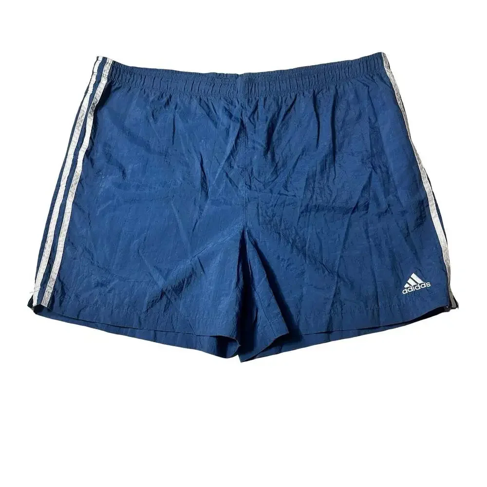Vintage Y2K Adidas Blue 3 Stripe Nylon Soccer Running Shorts Men’s L